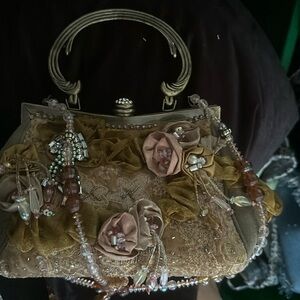 Embellished Floral Clutch